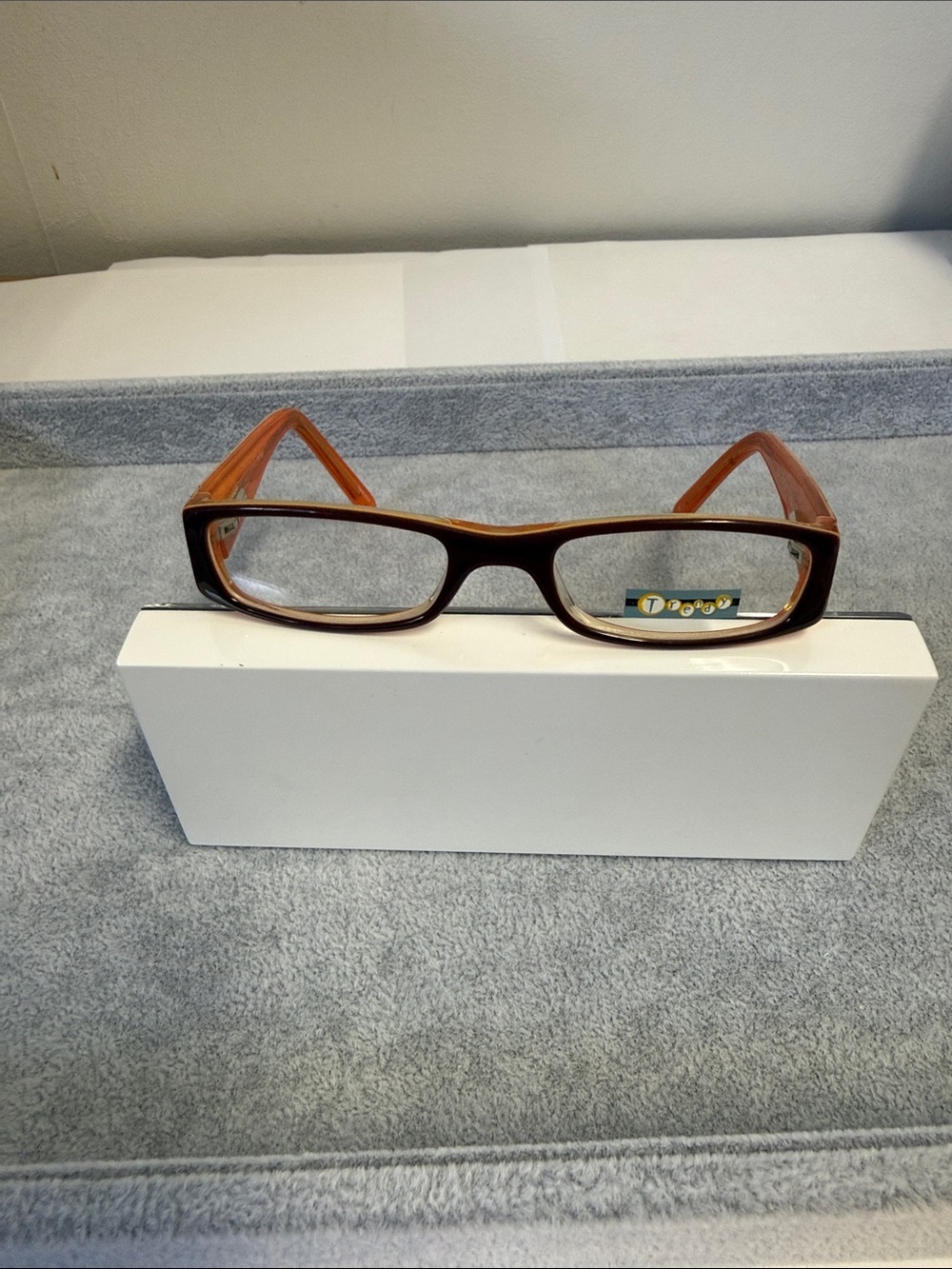 NWOT Kids Trendy by Capri Rectangular Brown Tortoiseshell Glasses Eyesize 44